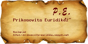 Prikosovits Euridiké névjegykártya
